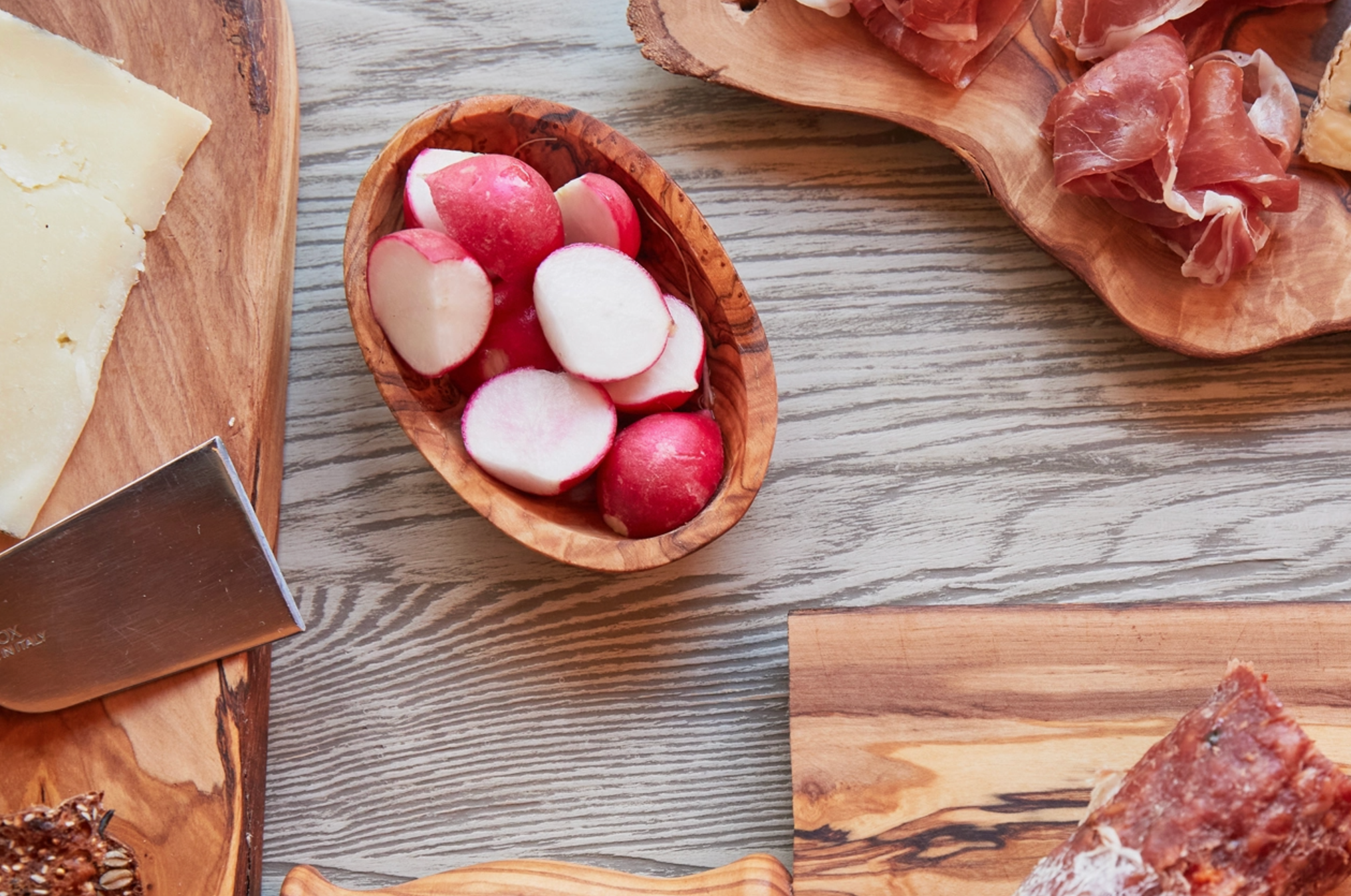 Italian Olive Wood Aperitivo Bowls - Set of 4